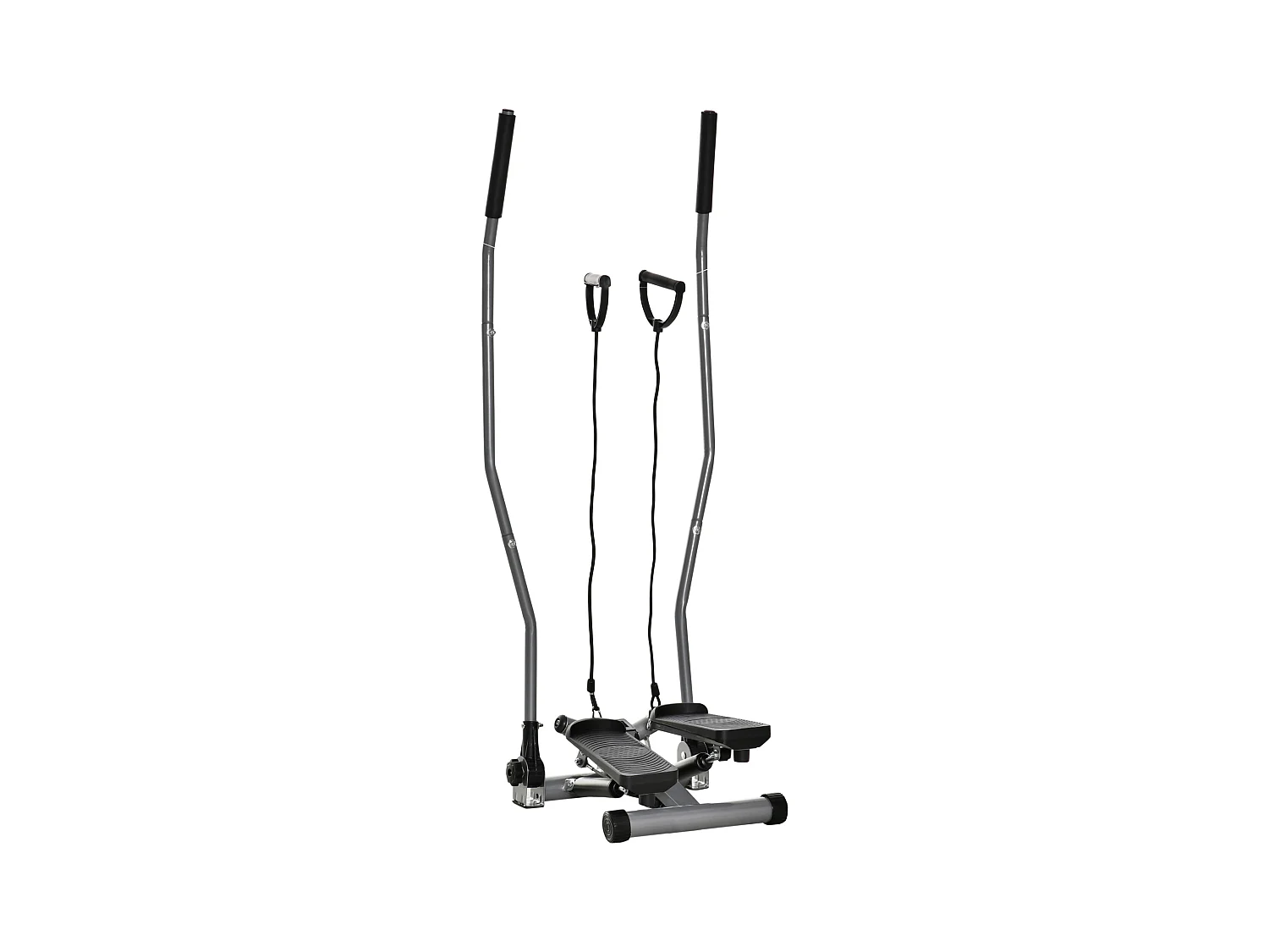 Stepper avec guidon extenseurs écran LCD multifonction acier ABS gris noir