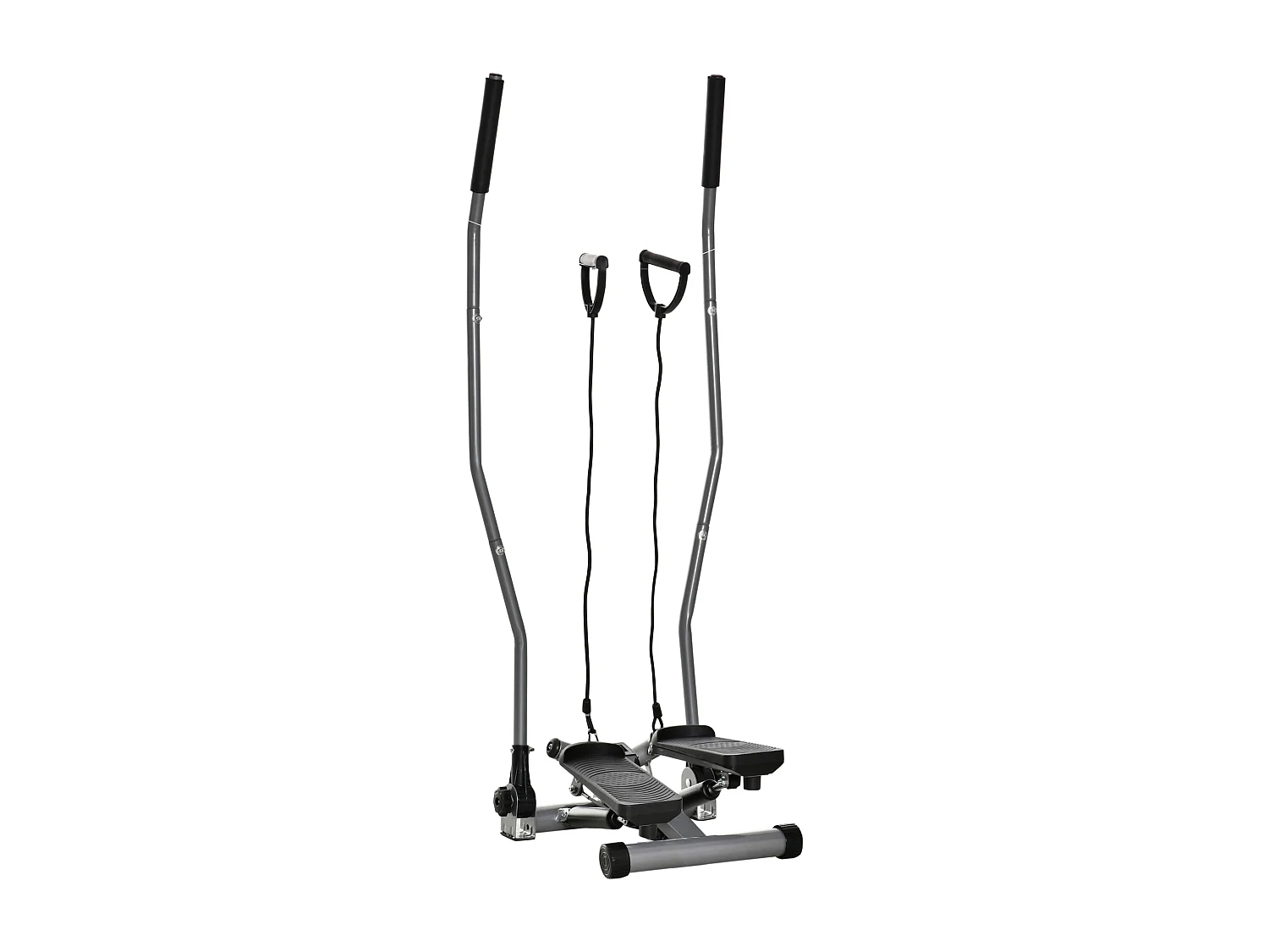 Stepper avec guidon extenseurs écran LCD multifonction acier ABS gris noir