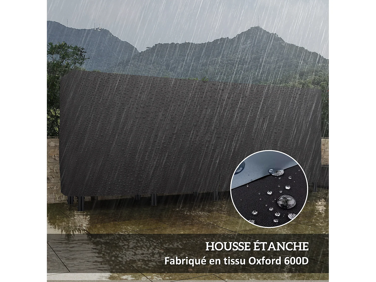 Porte-bûches - range-bûches - dim. 240L x 36l x 99H cm - sac de transport, housse inclus - métal noir