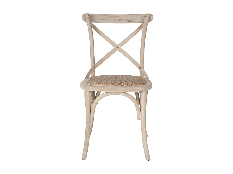 Set van 2 stoelen van massief hout en webbing L61 cm - BISTROT