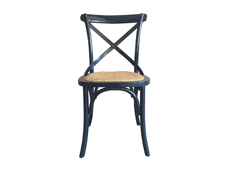 Set van 2 stoelen van massief hout en webbing L61 cm - BISTROT