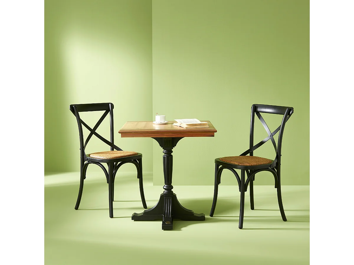 Set aus 2 Stühlen aus Massivholz und Wiener Geflecht L61 cm - BISTROT