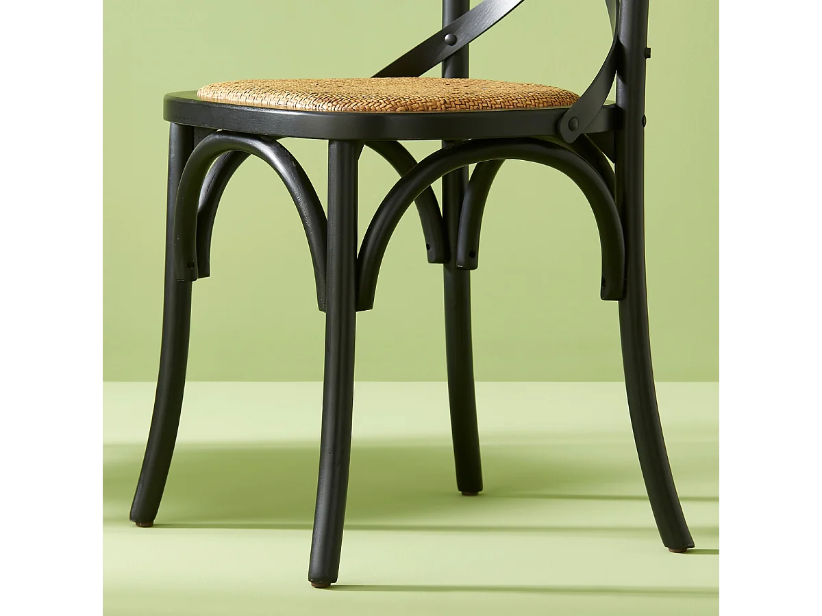 Set aus 2 Stühlen aus Massivholz und Wiener Geflecht L61 cm - BISTROT