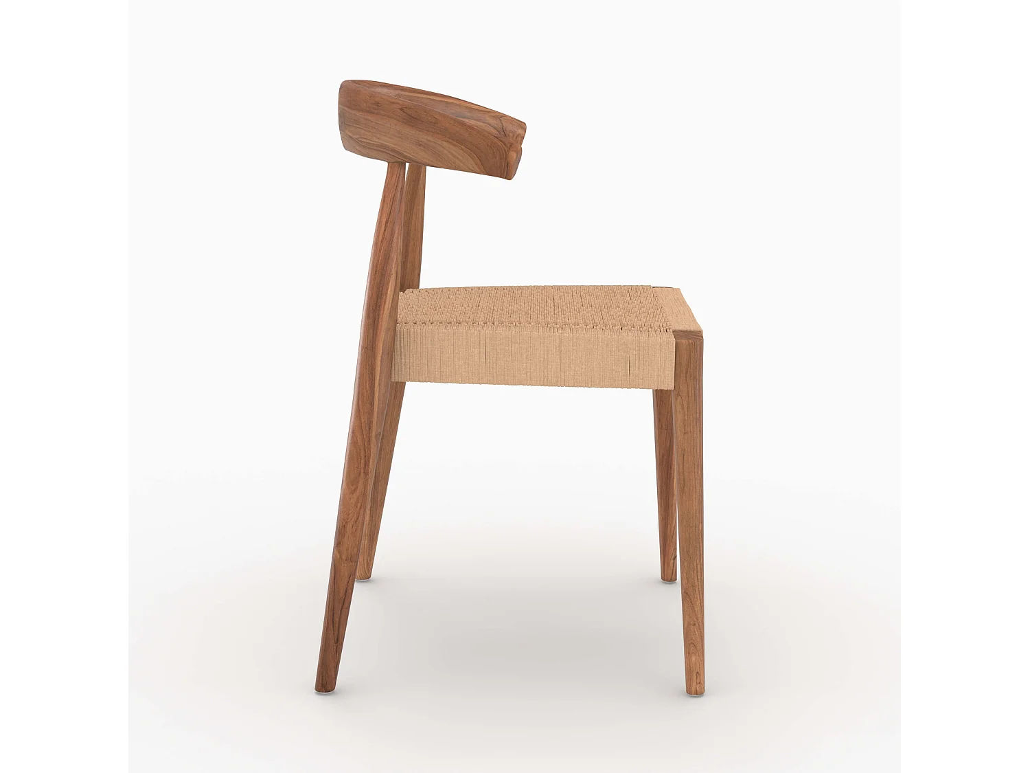 Lot de 2 chaises en bois de teck et cordage type loom - Alia