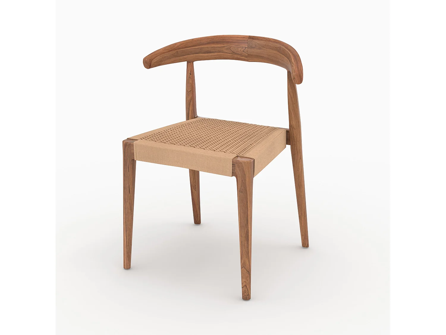 Lot de 2 chaises en bois de teck et cordage type loom - Alia