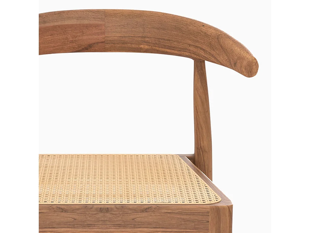 Lot de 2 chaises en bois de teck et cannage en rotin - Alia