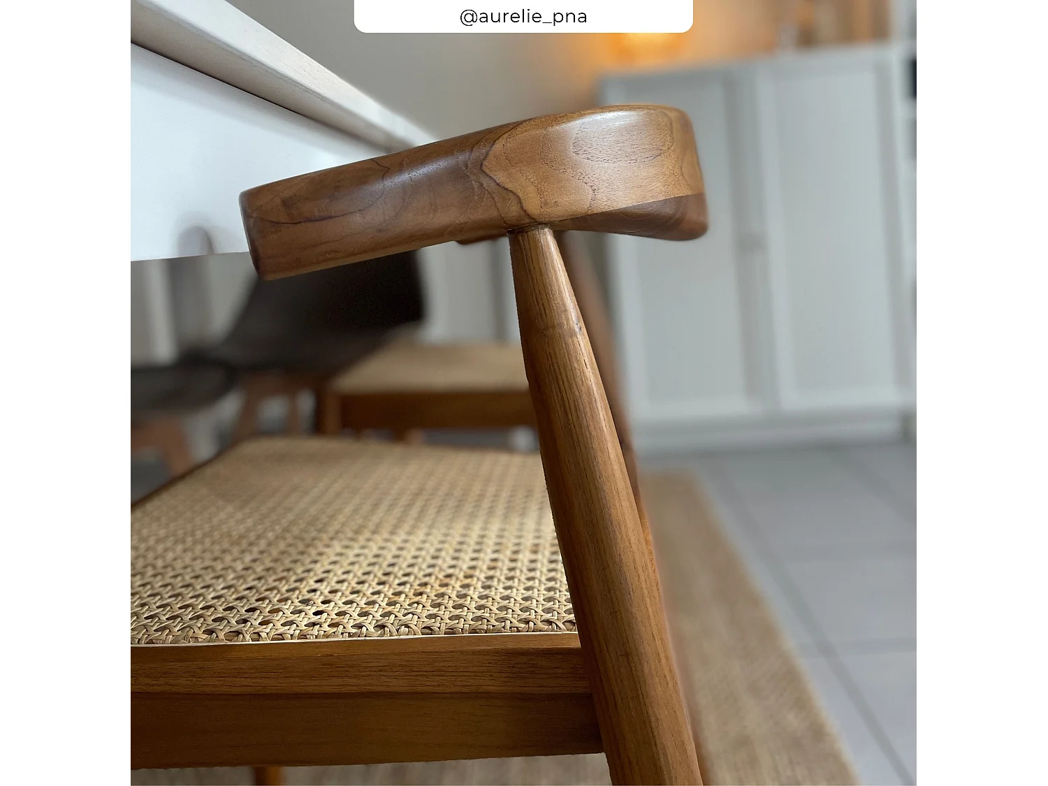 Lot de 2 chaises en bois de teck et cannage en rotin - Alia