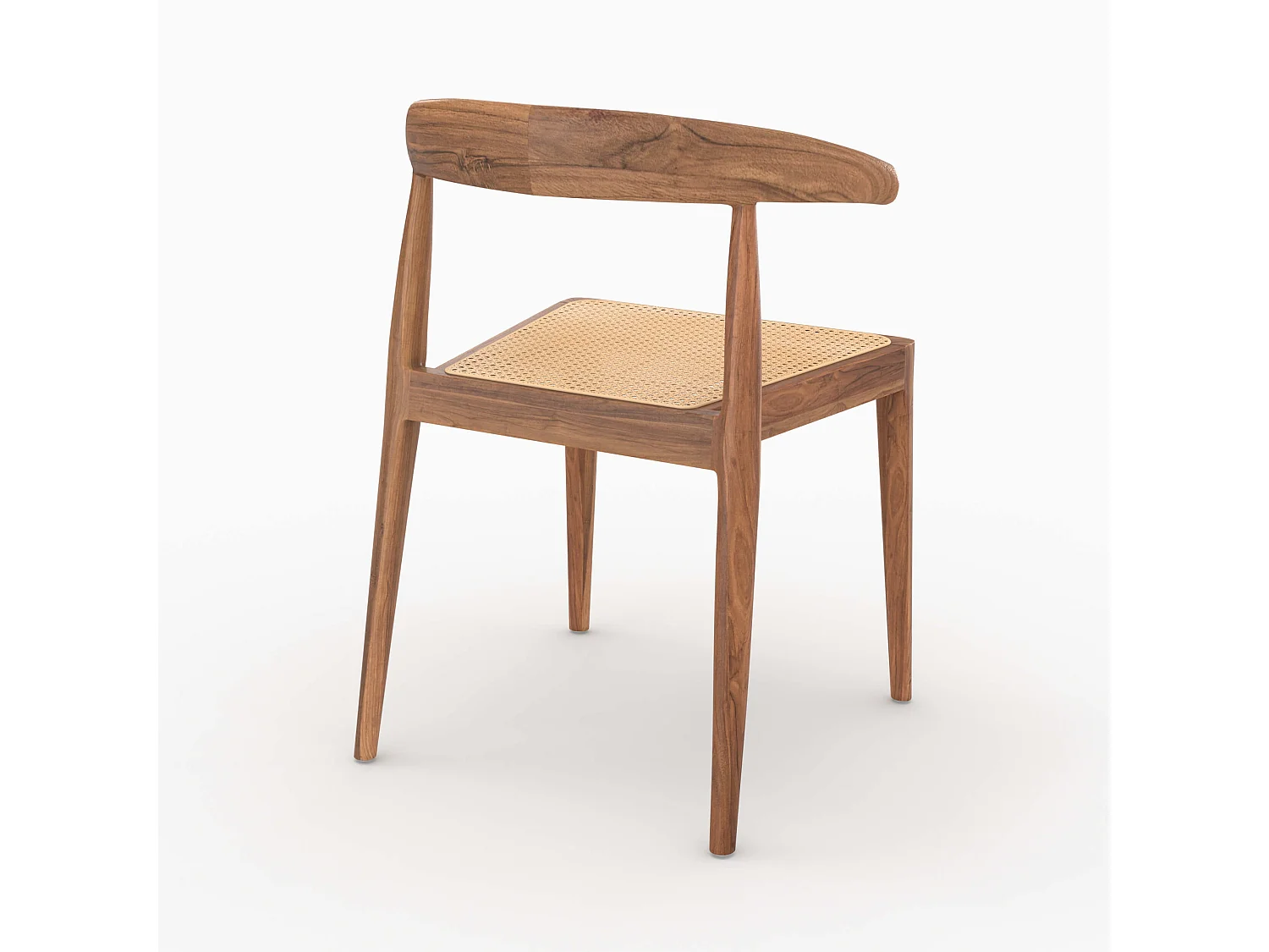 Lot de 2 chaises en bois de teck et cannage en rotin - Alia
