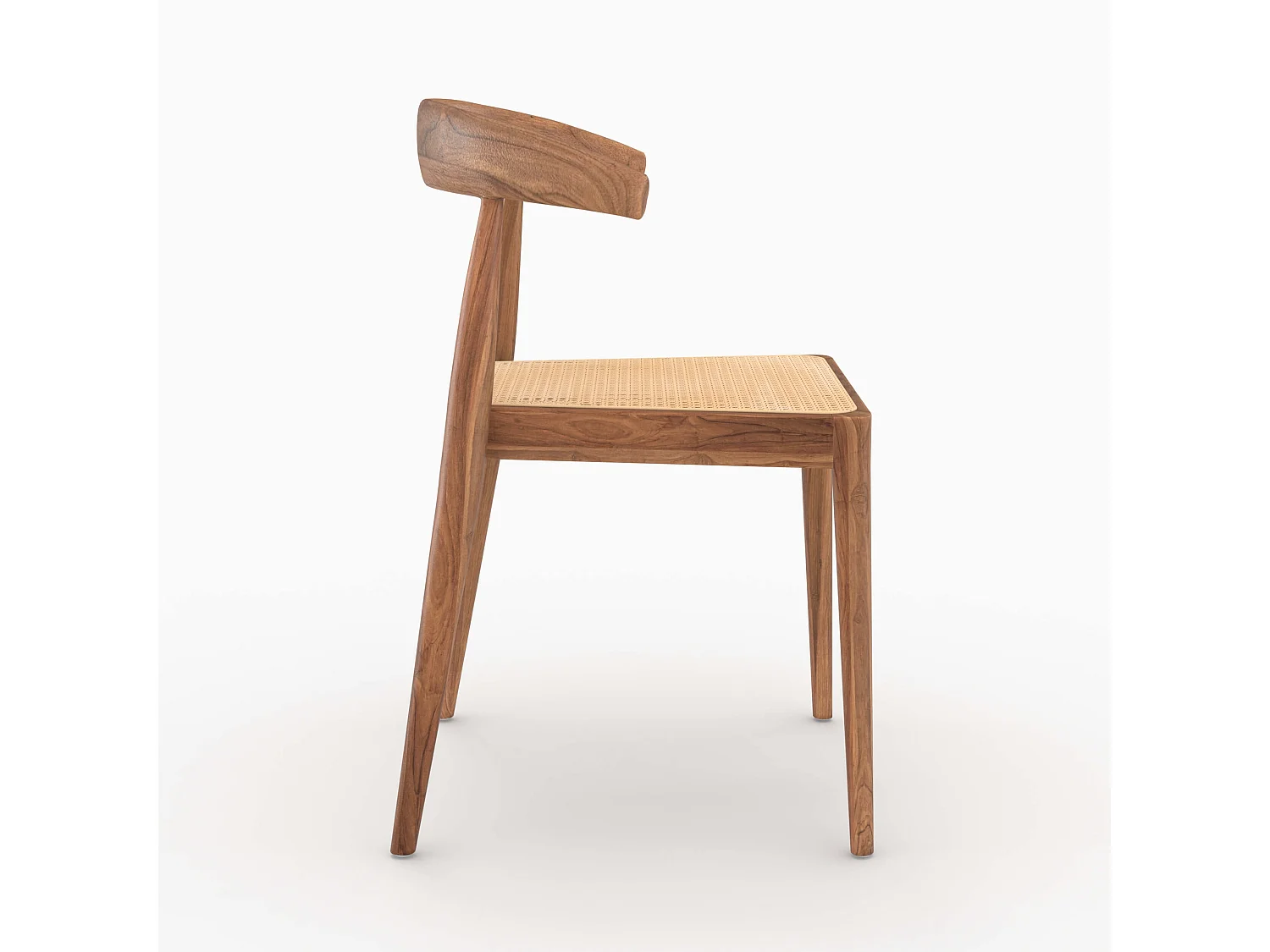 Lot de 2 chaises en bois de teck et cannage en rotin - Alia