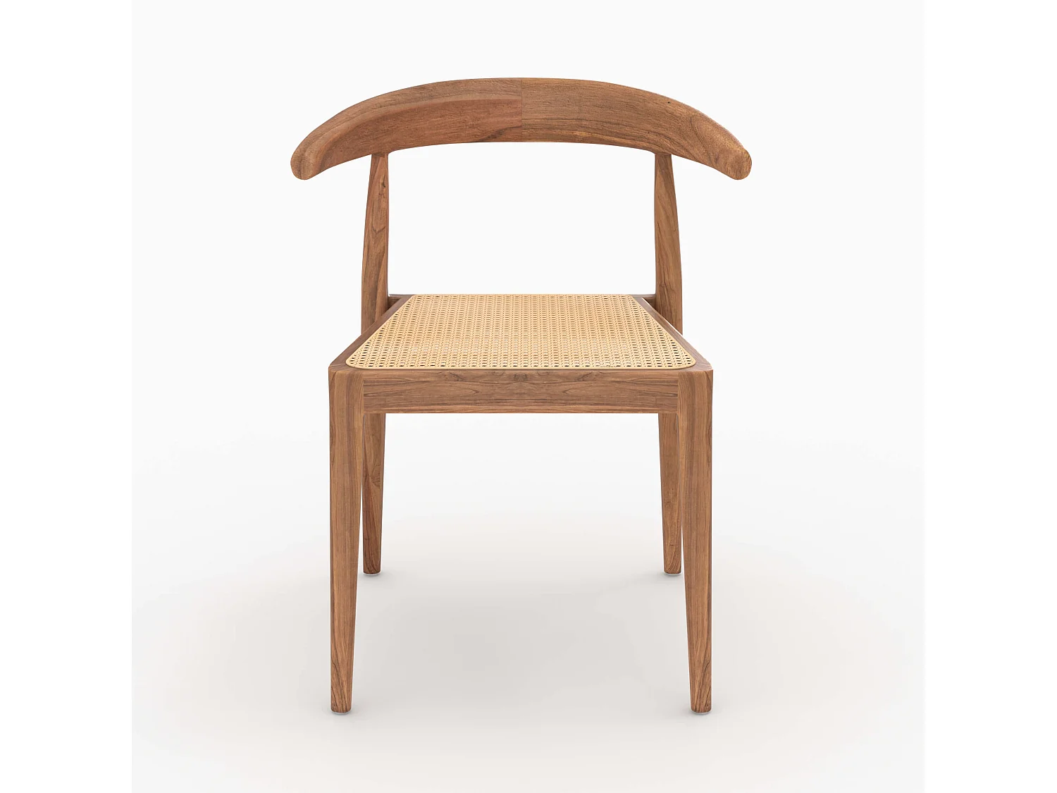 Lot de 2 chaises en bois de teck et cannage en rotin - Alia
