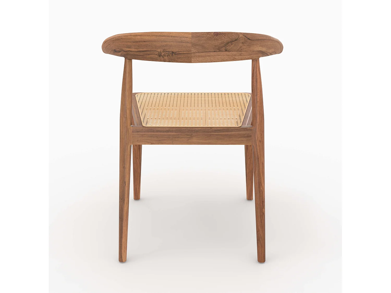 Set di 2 sedie in legno di teak con rivestimento in rattan - Alia
