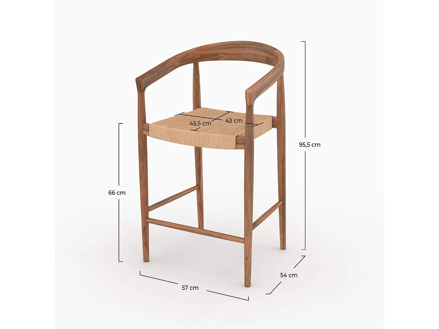 Set di 2 sedie da bar per isola 65 cm - Bali