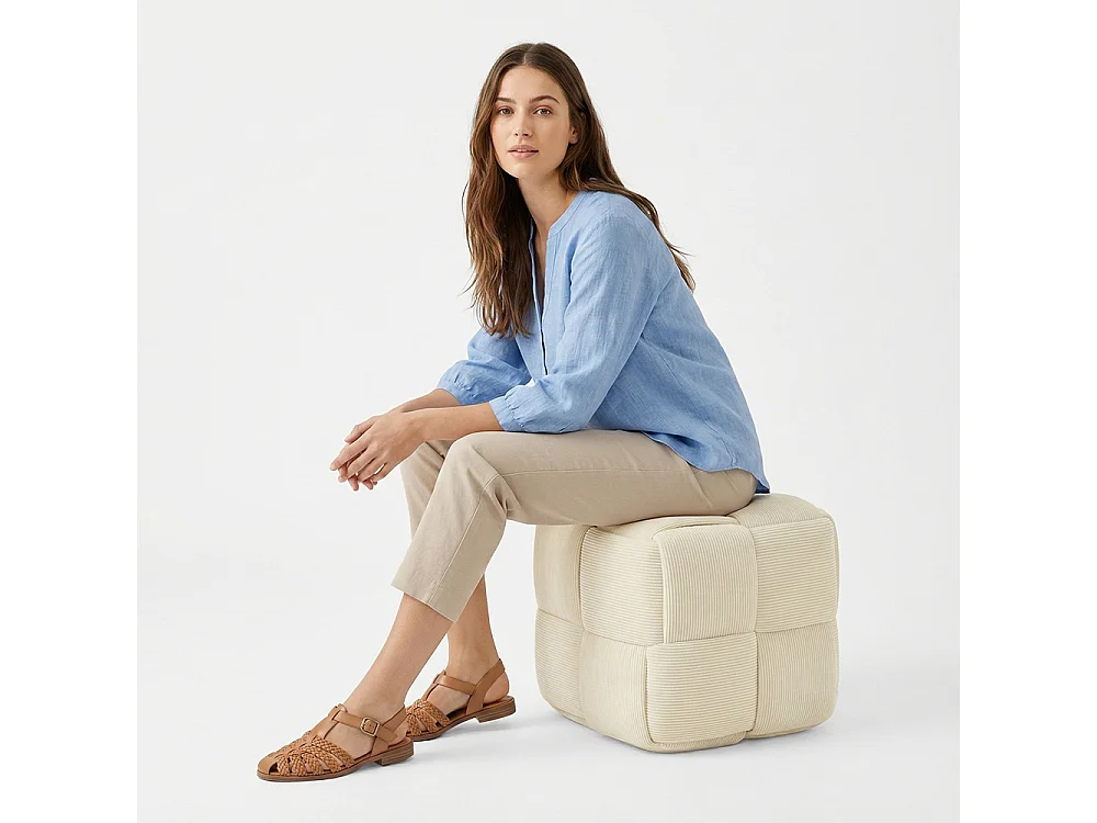 Pouf Quadrato Imbottito in Velluto a Coste - Design Moderno - Cube