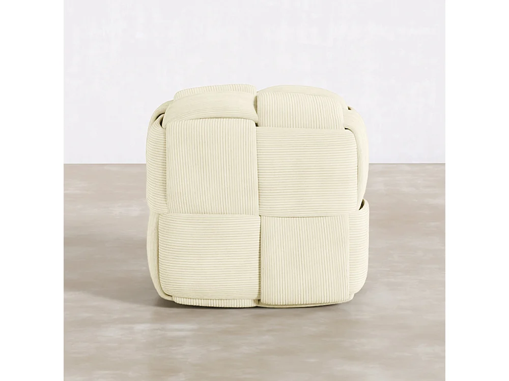 Pouf Quadrato Imbottito in Velluto a Coste - Design Moderno - Cube