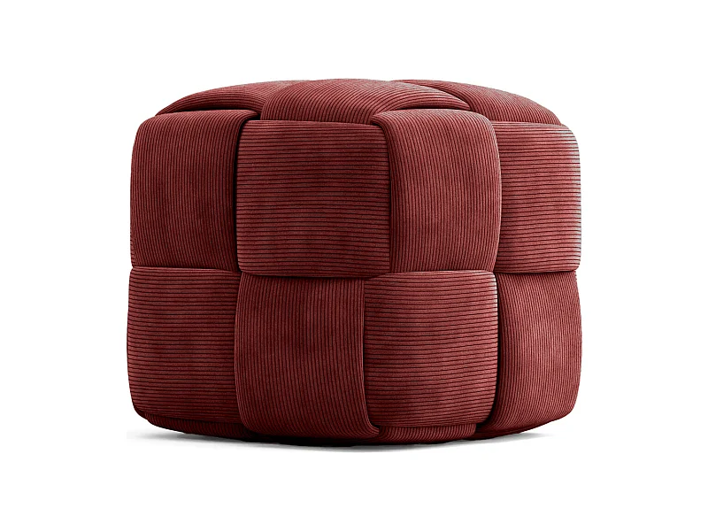 Quadratischer Pouf mit Kord-Bezug - Modernes Design - Cube
