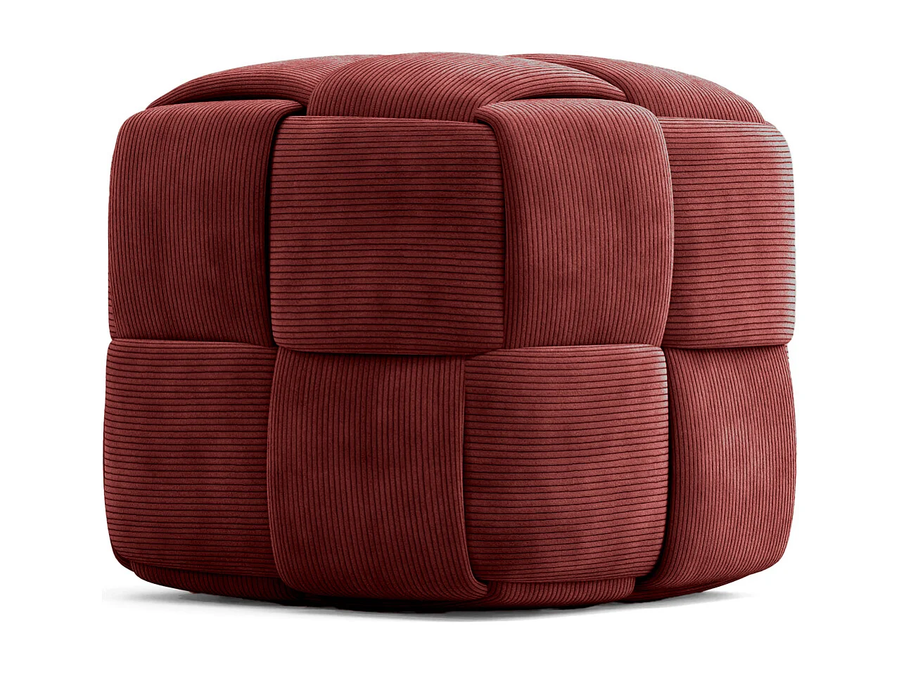 Puff Cuadrado Tapizado en Pana - Diseño Moderno - Cube