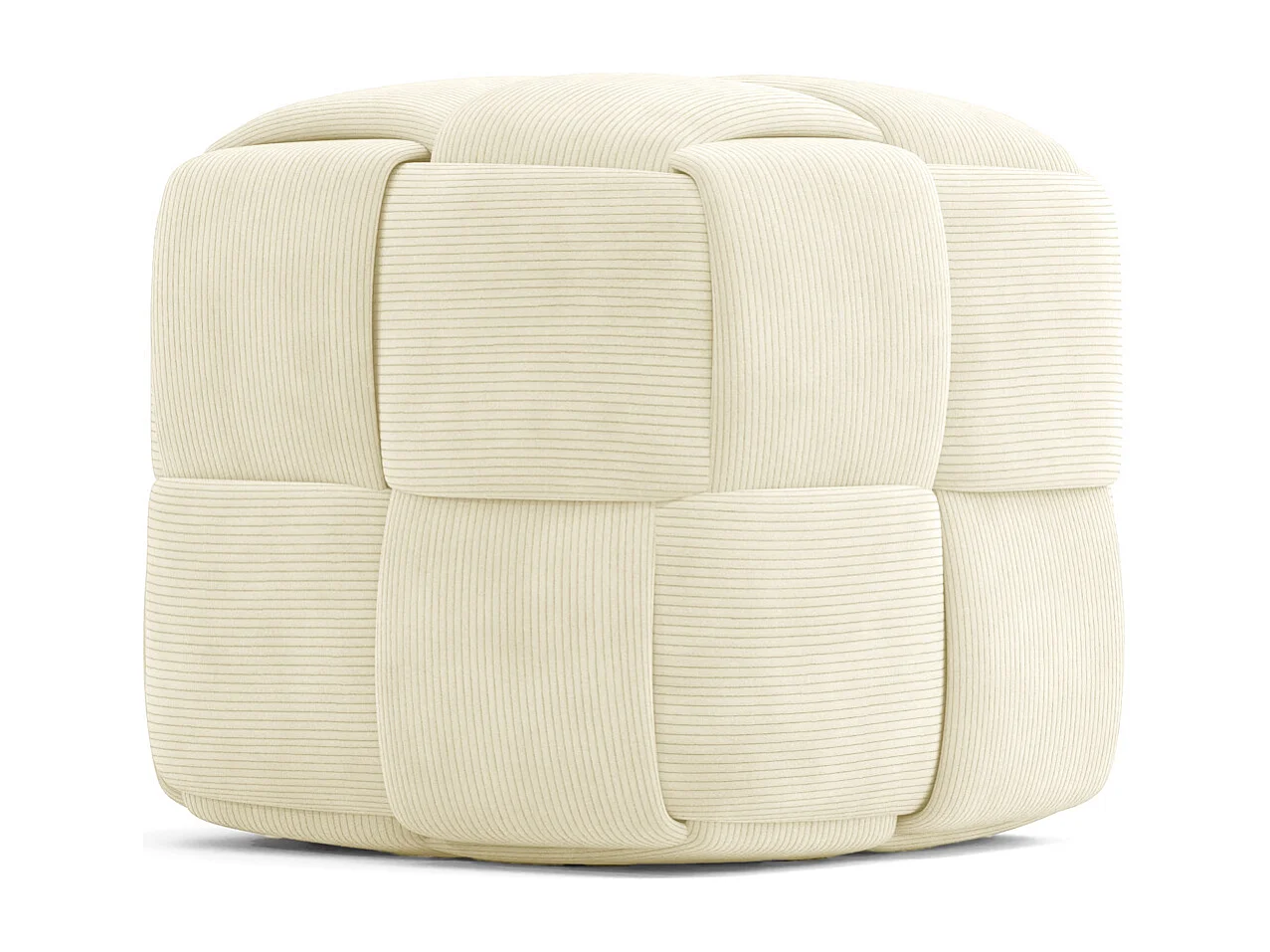 Quadratischer Pouf mit Kord-Bezug - Modernes Design - Cube