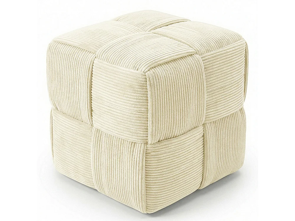 Pouf Quadrato Imbottito in Velluto a Coste - Design Moderno - Cube