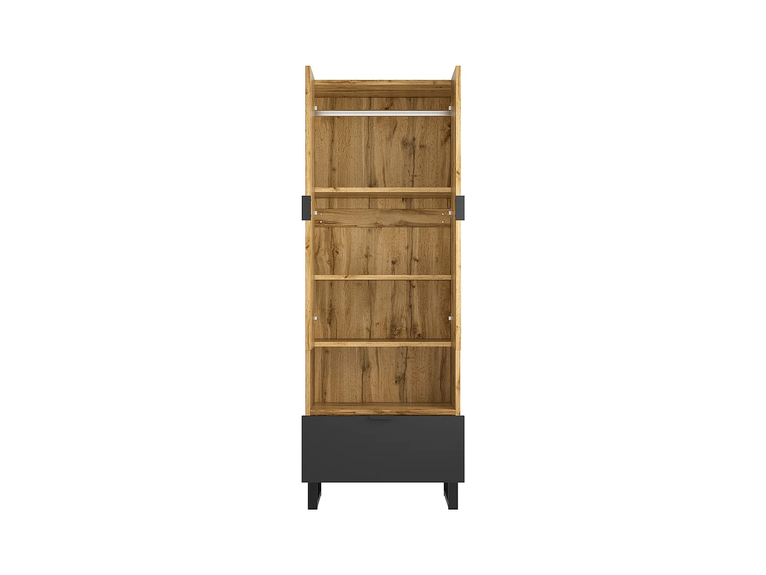 Entreegarderobe met 2 deuren, 1 nis en 1 lade - Spaanplaat - Naturel