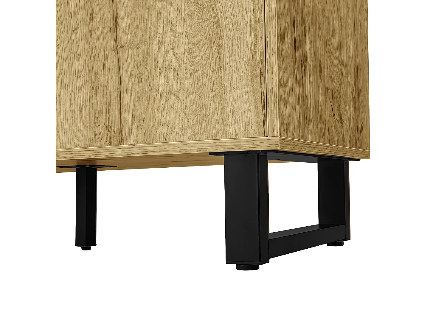Credenza con 3 cassetti, 2 ante e 1 nicchia - 150 x 38 x 76,5 cm - Truciolare - per soggiorno, cucina - Colore naturale