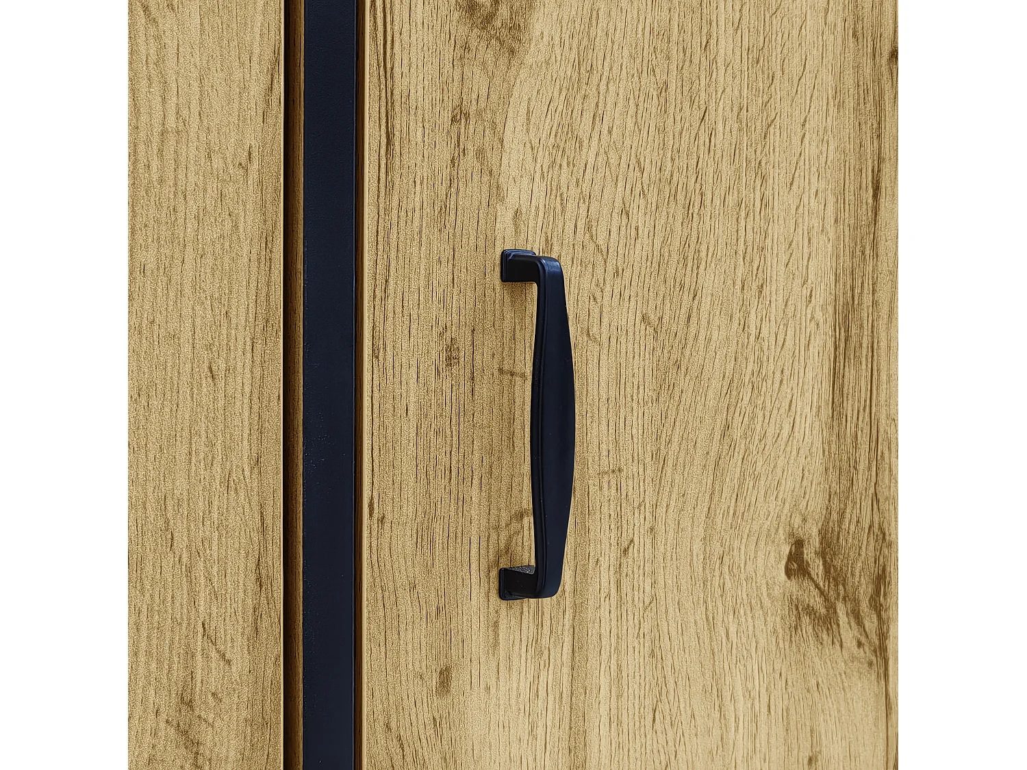 Credenza con 3 cassetti, 2 ante e 1 nicchia - 150 x 38 x 76,5 cm - Truciolare - per soggiorno, cucina - Colore naturale