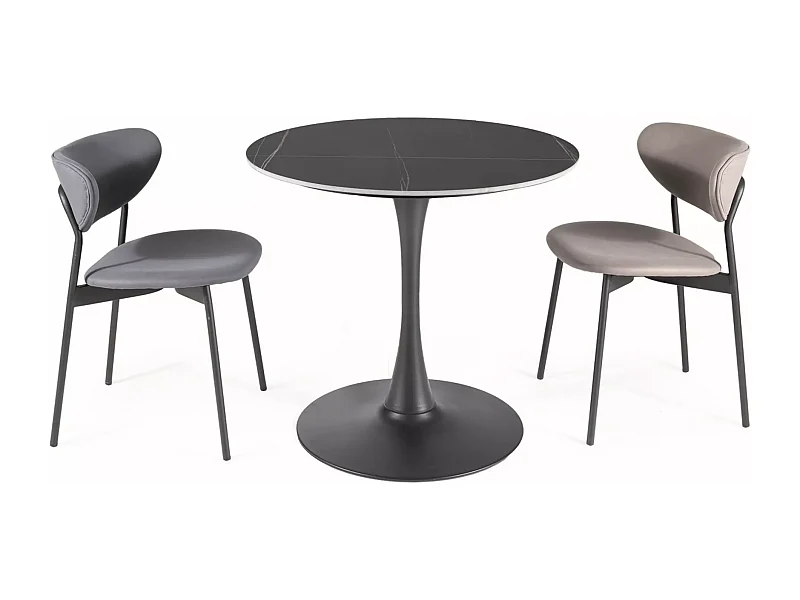 Tavolo da pranzo Espero (o90x75)/Ceramica/Nero