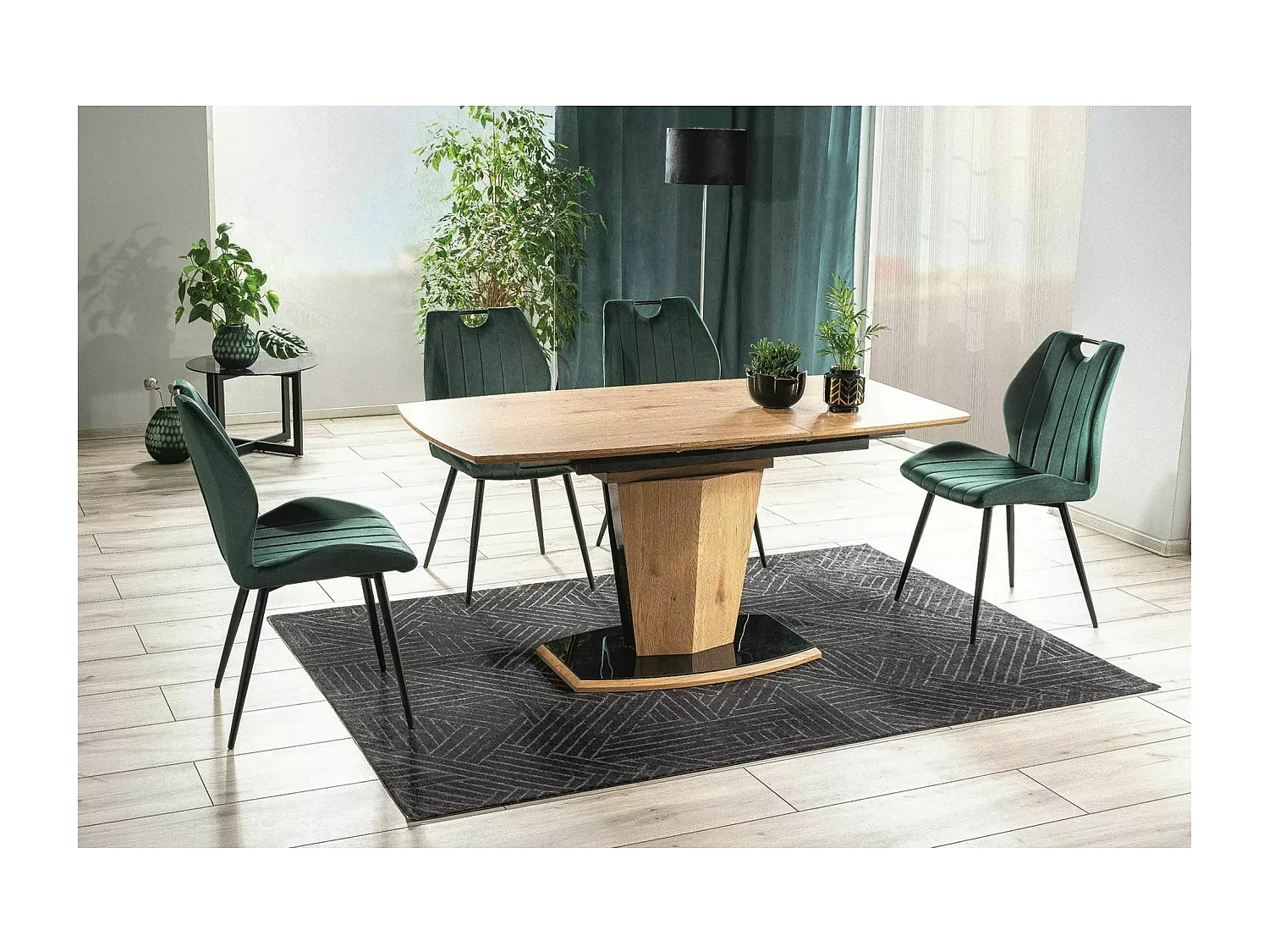 Table à manger Houston (80x120-160)/Marron