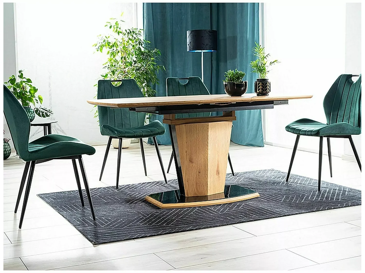 Table à manger Houston (80x120-160)/Marron