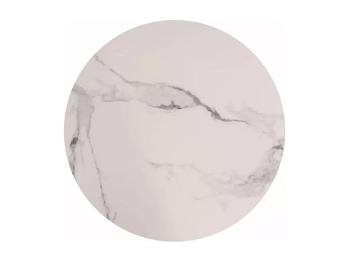 Esstisch Espero (o90x75)/Keramik/Weiss&Gold