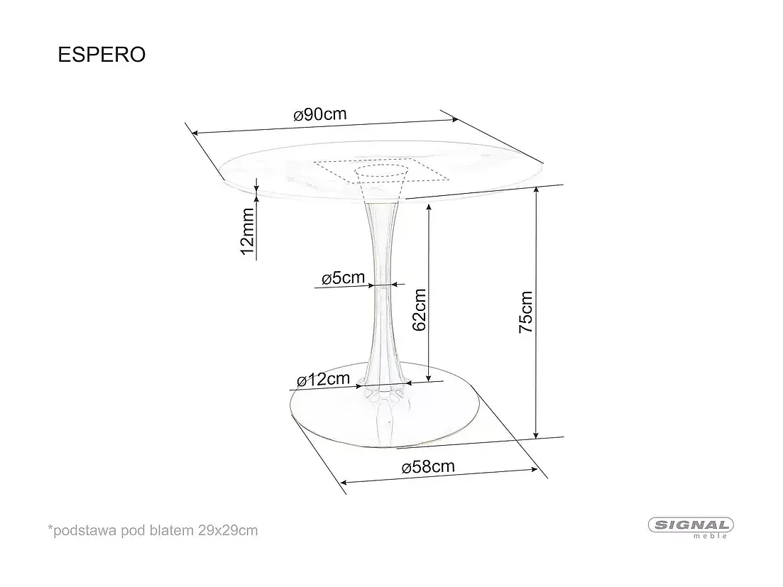 Esstisch Espero (o90x75)/Keramik/Weiss&Gold