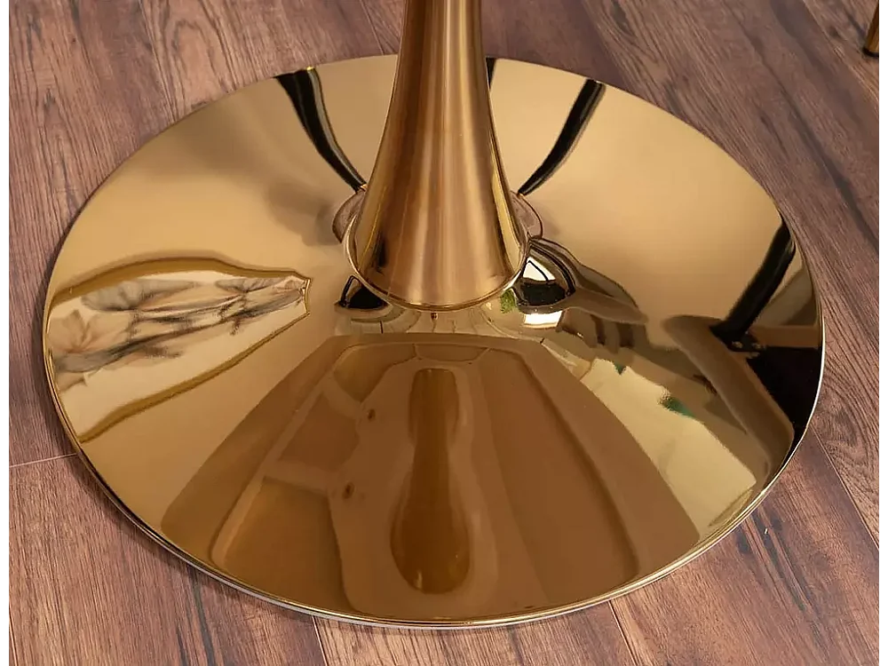 Esstisch Espero (o90x75)/Keramik/Weiss&Gold