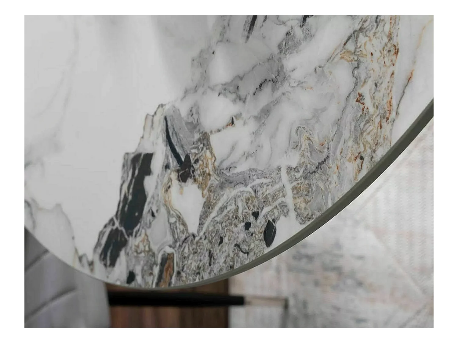 Table à manger Murano G (o120x76)/Céramique/Blanc&Argent