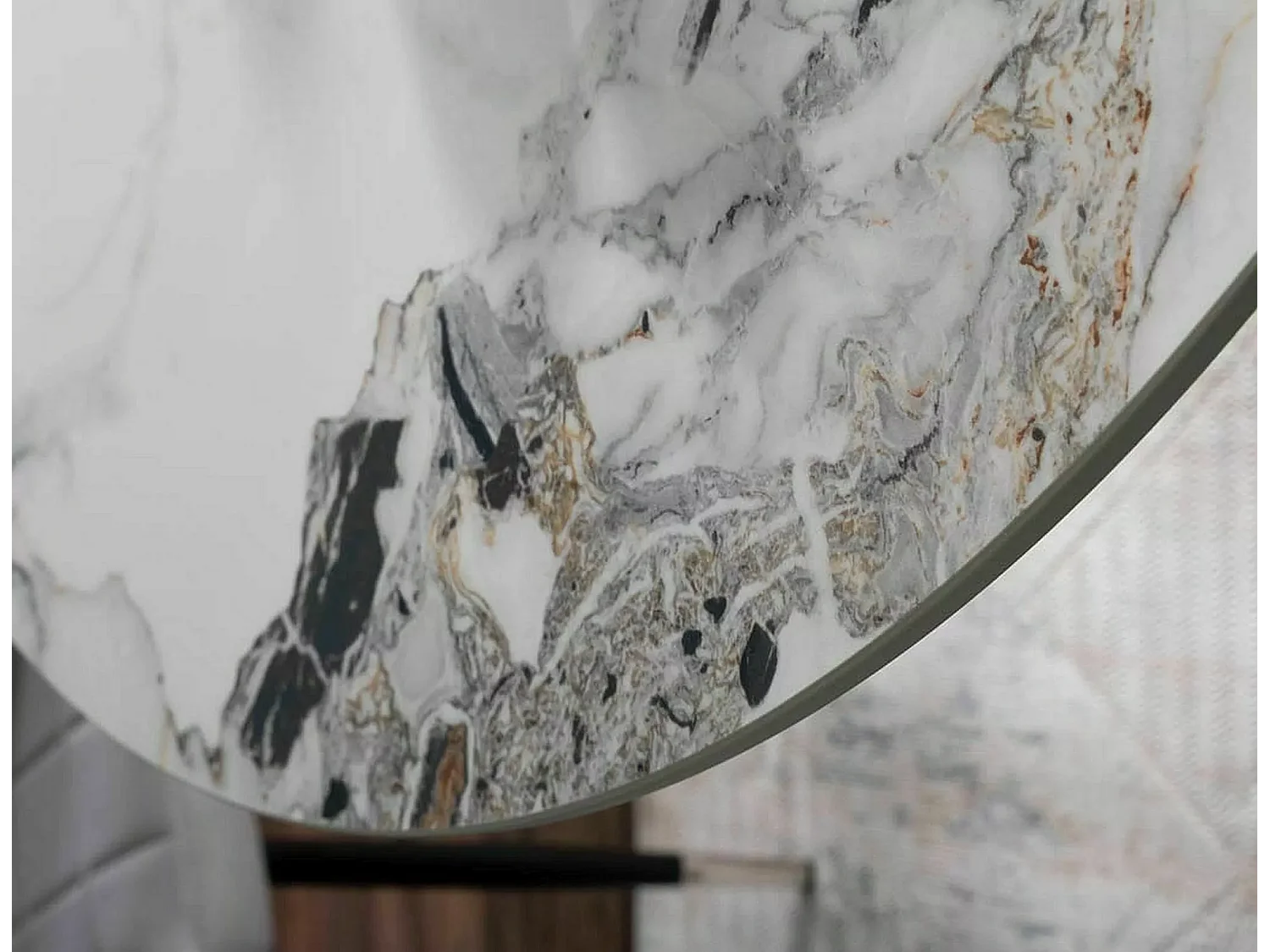 Table à manger Murano G (o120x76)/Céramique/Blanc&Argent