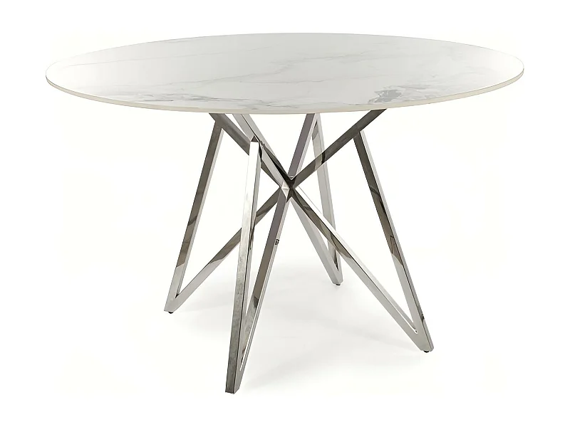 Tavolo da pranzo Murano G (o120x76)/Ceramica/Bianco&Argento