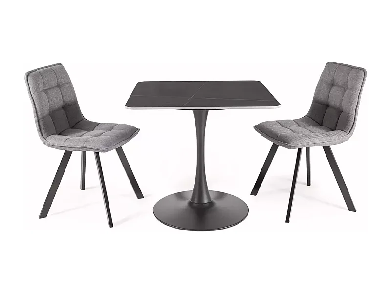 Table à manger Espero (o80x75)/Céramique/Noir