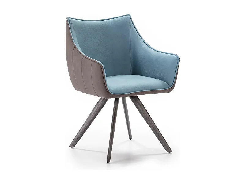 Chaise Marbel/Tissu/Gris&Bleu