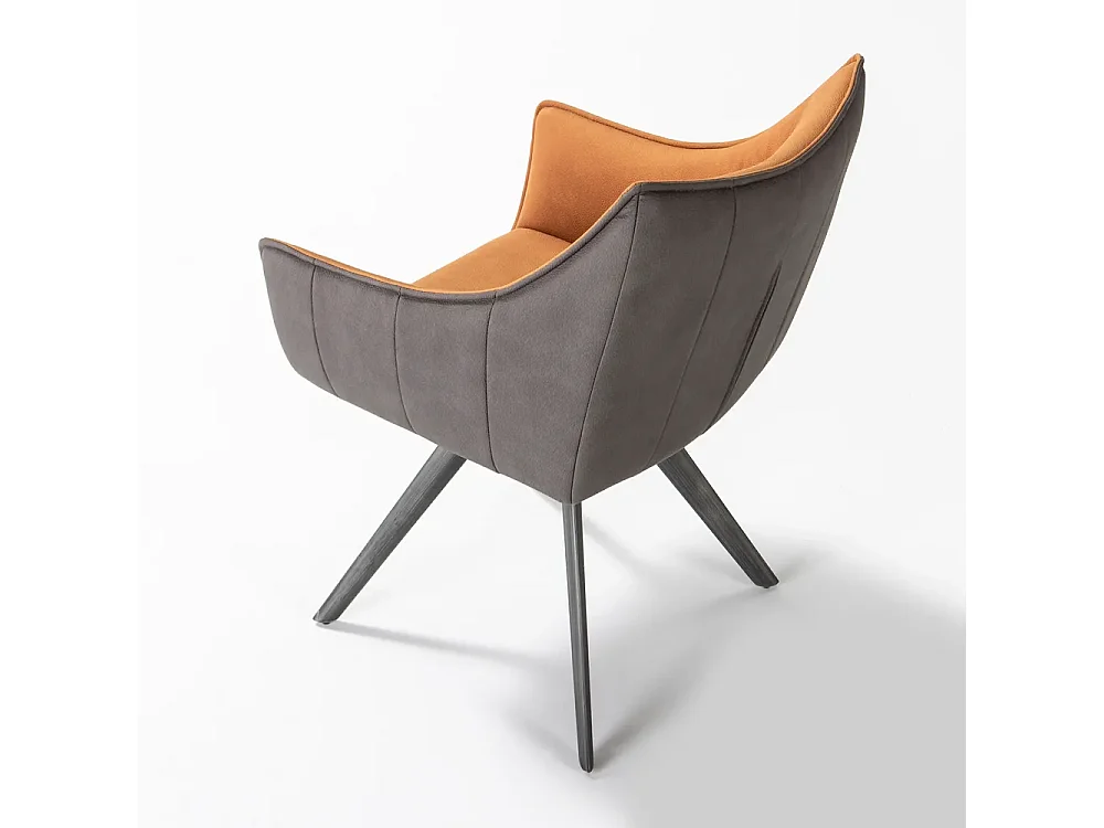 Stuhl Marbel/Stoffbezug/Grau&Braun