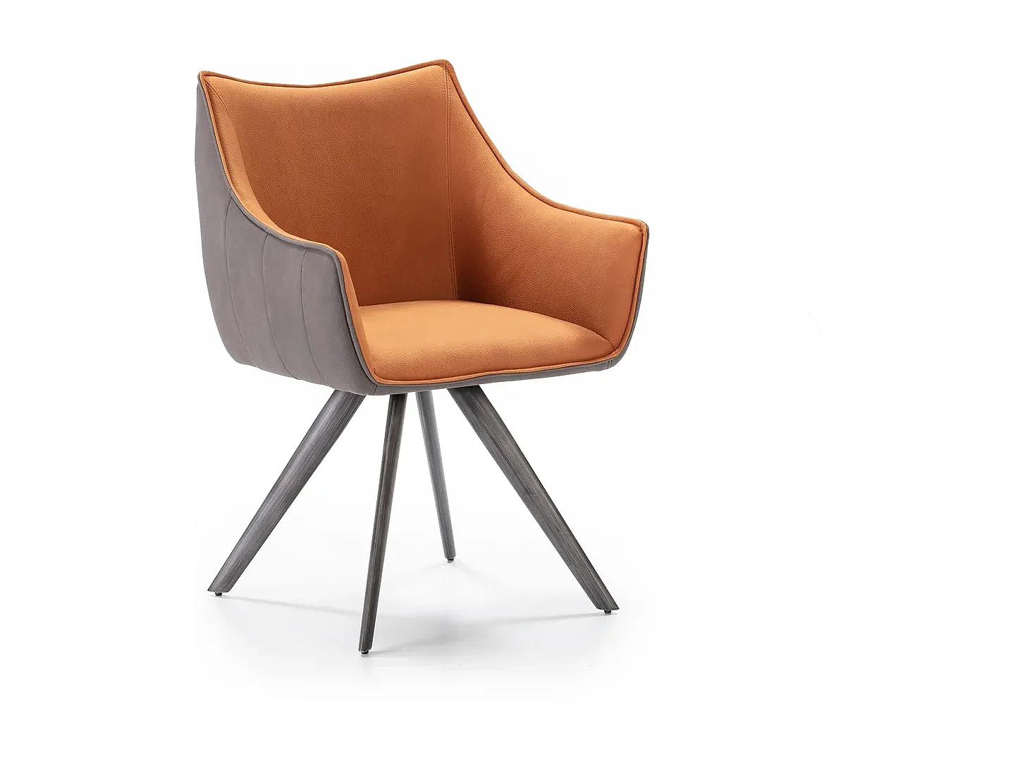 Chaise Marbel/Tissu/Gris&Marron