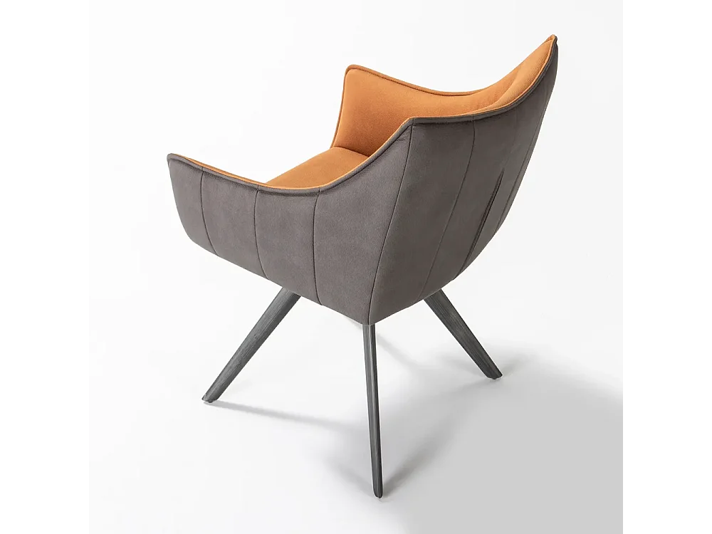 Chaise Marbel/Tissu/Gris&Marron