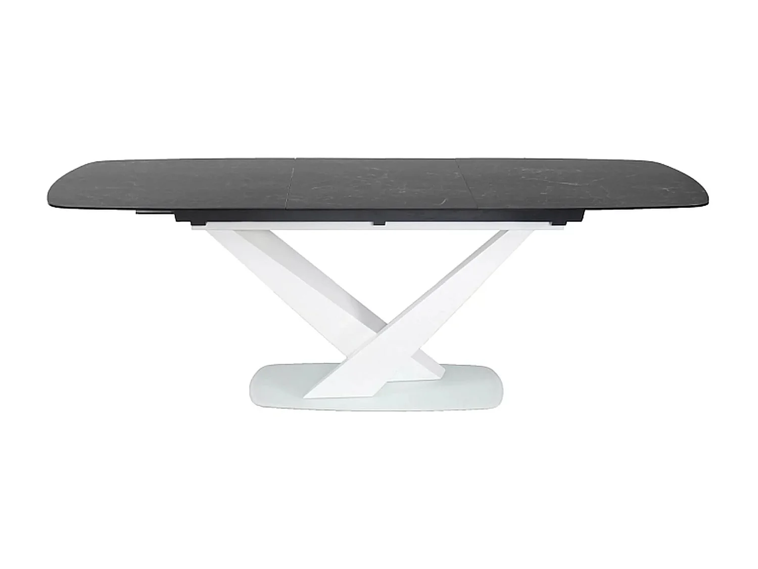 Esstisch Cassino (90x160-220)/Keramik/Schwarz&Weiss