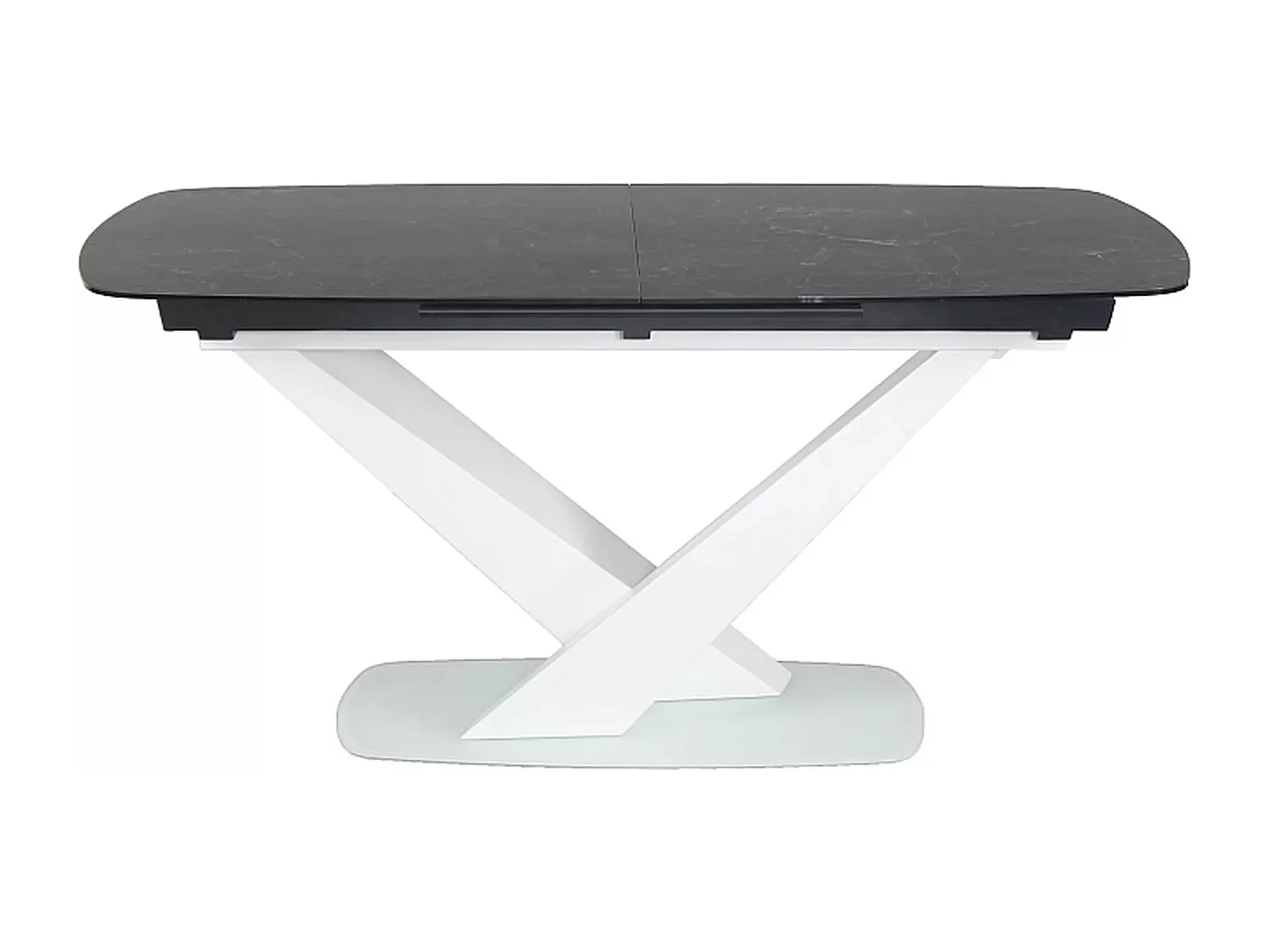 Esstisch Cassino (90x160-220)/Keramik/Schwarz&Weiss