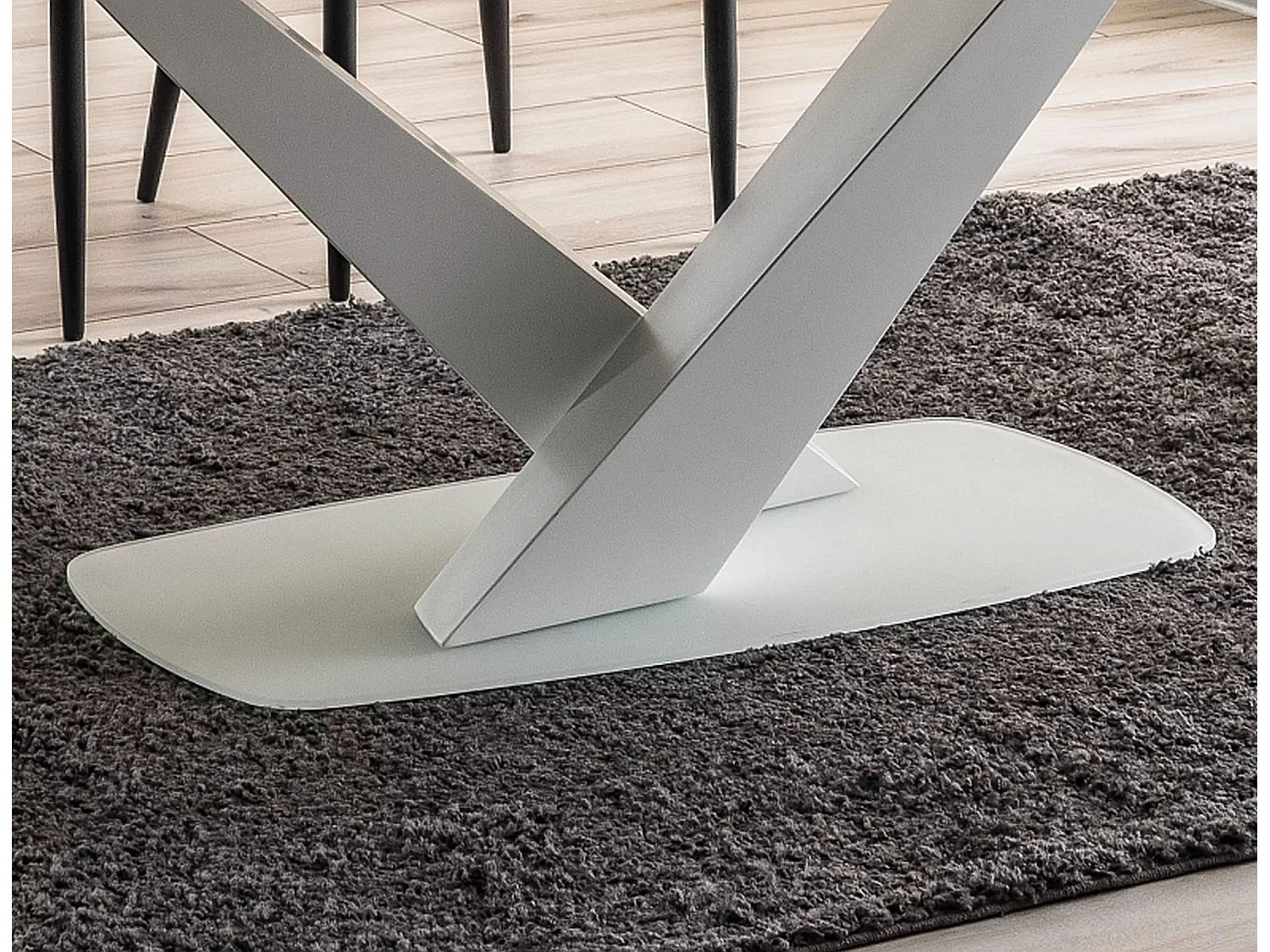 Esstisch Cassino (90x160-220)/Keramik/Schwarz&Weiss