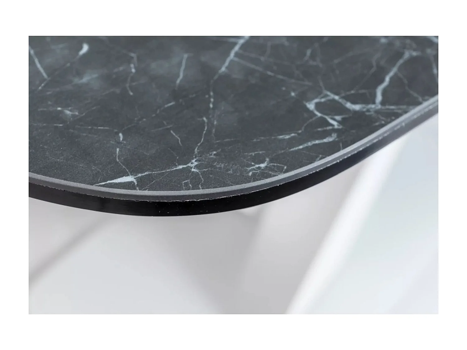 Esstisch Cassino (90x160-220)/Keramik/Schwarz&Weiss