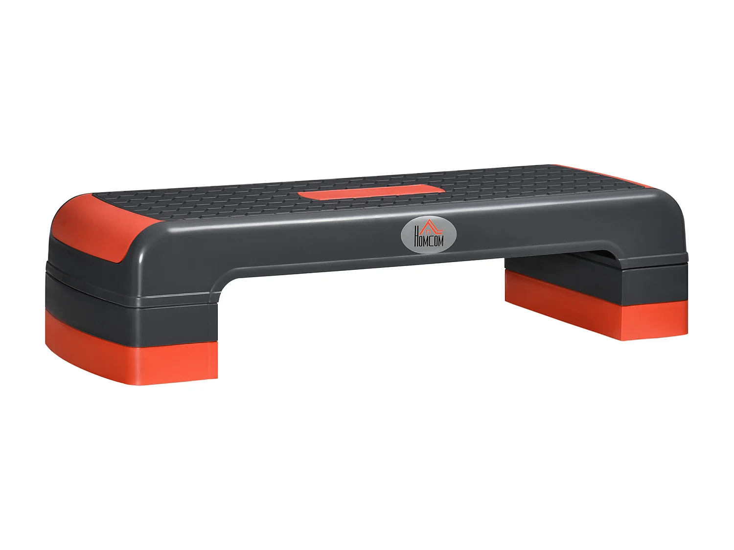 Stepper Fitness Aerobic hauteur reglable surface antiderapante dim. 78L x 28l x 10/15/20H cm PP noir rouge