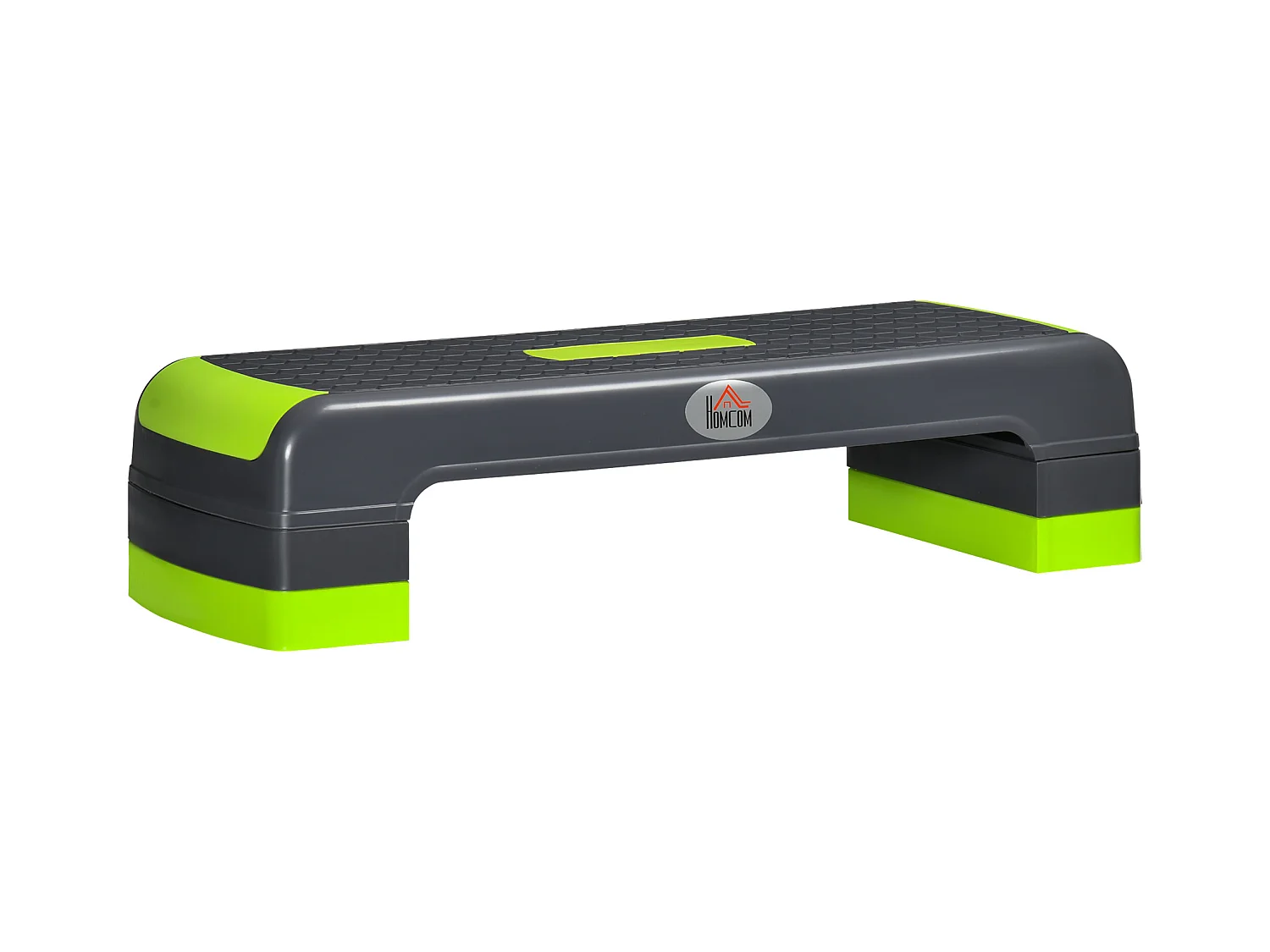 Stepper Fitness Aerobic hauteur reglable surface antiderapante dim. 78L x 28l x 10/15/20H cm PP noir vert