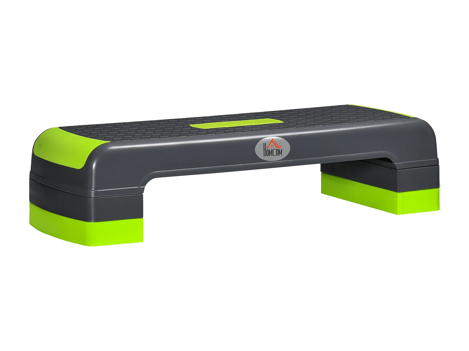 Stepper Fitness Aerobic hauteur reglable surface antiderapante dim. 78L x 28l x 10/15/20H cm PP noir vert