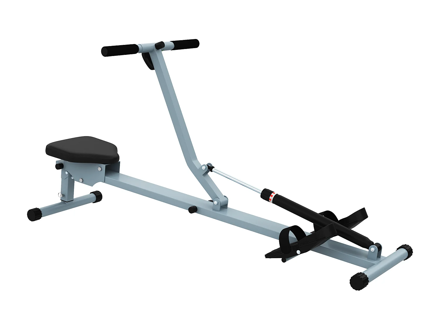 Rameur d'appartement appareil de Fitness et musculation cardio training écran LCD multifonction acier gris et noir