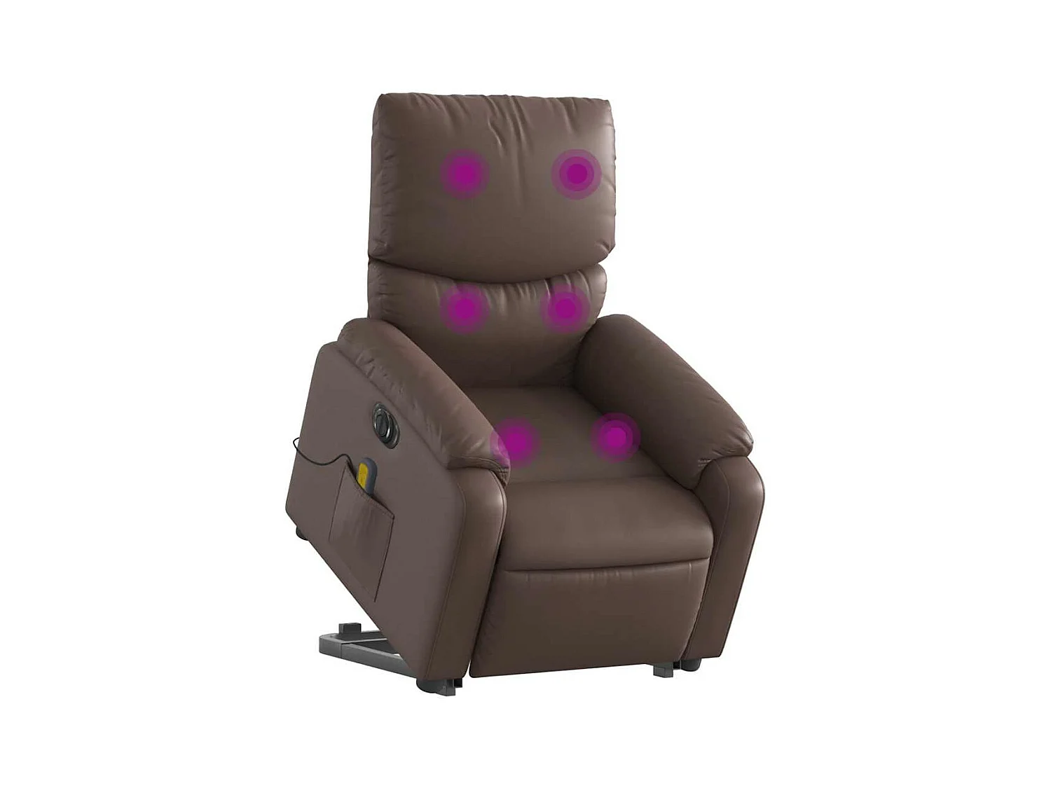 Fauteuil inclinable massant électrique marron similicuir