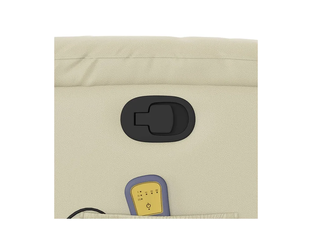 Fauteuil inclinable massant Crème Similicuir