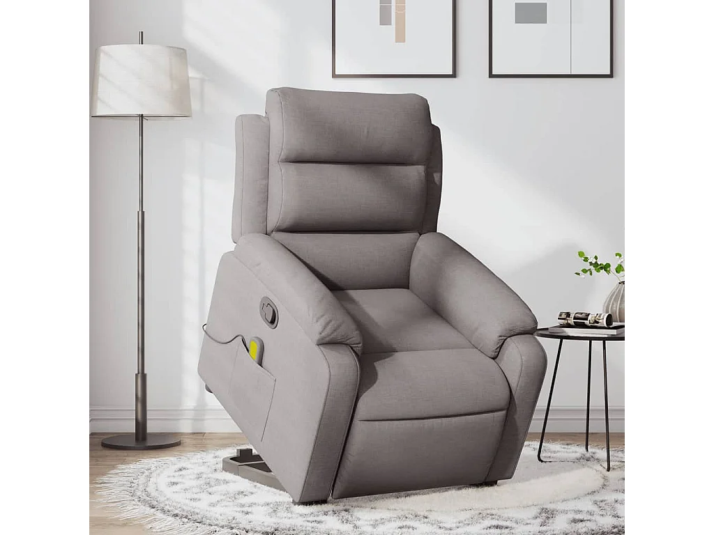 Fauteuil inclinable massant Taupe Tissu
